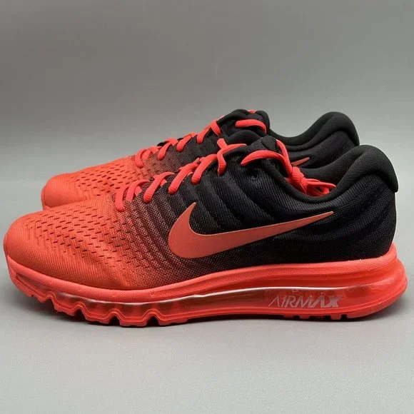 Nike Air Max 2017 Men's Running Shoes Bright Crimson Red Black New - Picture 4 of 15